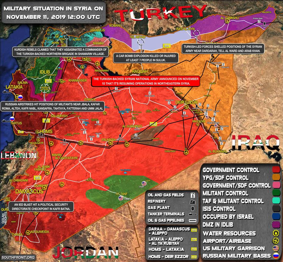 Military Situation In Syria On November 11, 2019 (Map Update), Kafr Nubl, Syria, Kafr Nabl Black Lives, Syria War News