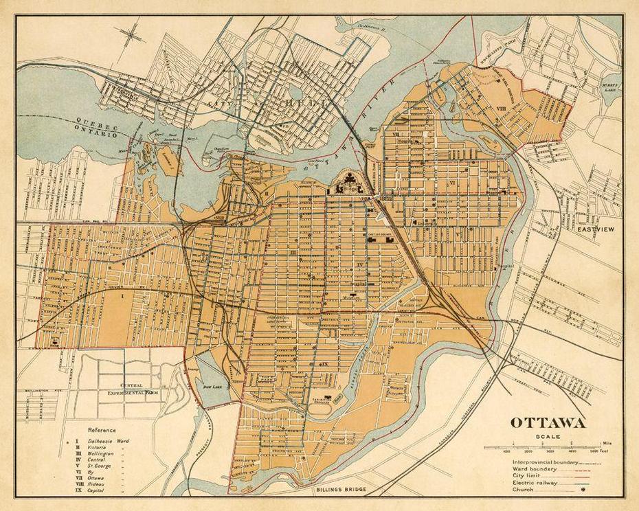 Old Map Of Ottawa, Historical Map Reproduction On Paper Or Canvas In …, Ottawa, Canada, Ottawa Region, Ottawa Tourism