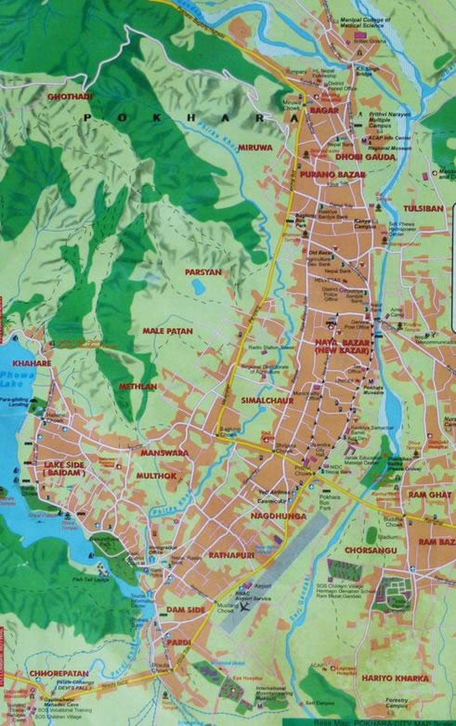 Pokhara Map, Pokhara, Nepal, Mustang Nepal, Bandipur Nepal