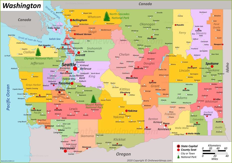 Political  Of Washington, Washington State  Printable, State , Washington, United States