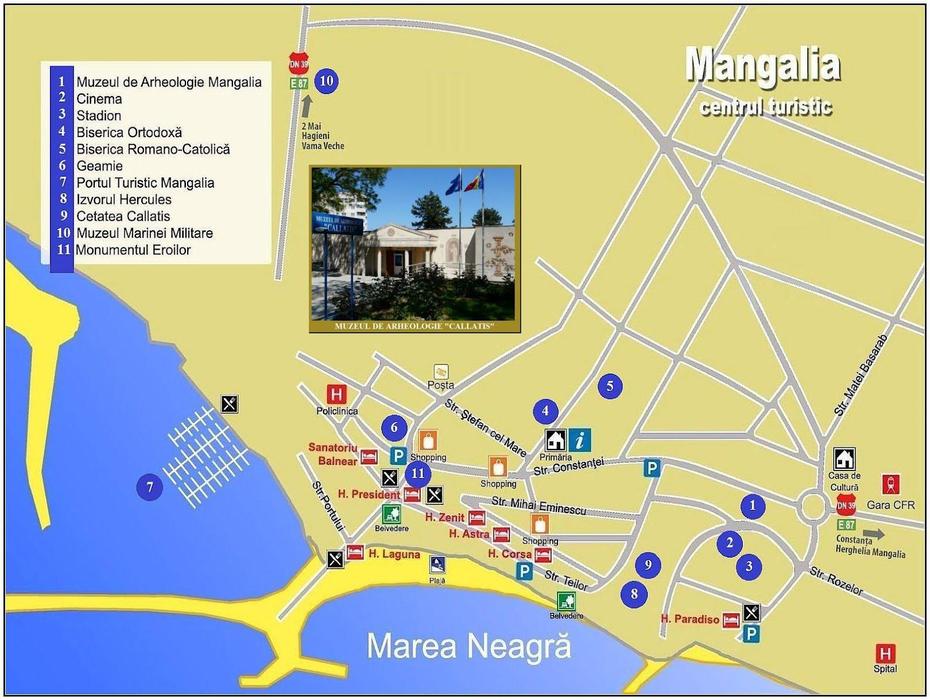 Romania Live: Mangalia Live Webcam Harta Turistica Mangalia, Mangalia, Romania, Plaja  Saturn, Plaja  Venus