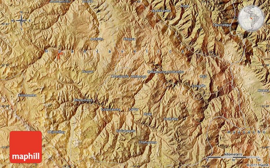 Satellite Map Of Huanta, Huanta, Peru, Provincia De Huanta, Wari Peru