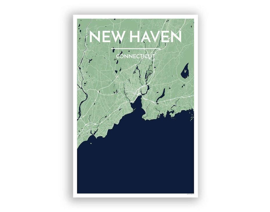 United States Showing States, Large United States  With States,  Print, New Haven, United States