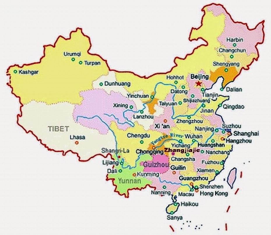 Zhangjiajie National Forest Park, China: China Map, Zêtang, China, Guiyang China, Zhenjiang China