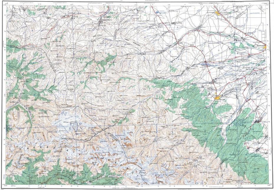 B”Download Topographic Map In Area Of Nalchik, Kislovodsk, Nartkala …”, Nartkala, Russia, Russia Asia, Northern Russia