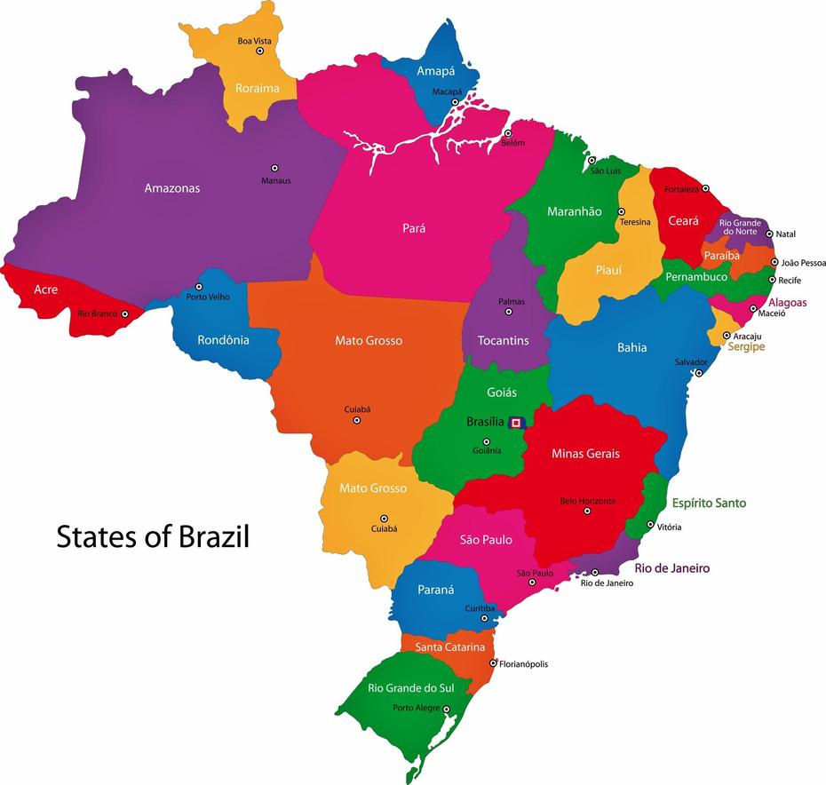 Brasilien Karte Der Regionen Und Provinzen – Orangesmile, Catende, Brazil, Rio, Brazil Capital