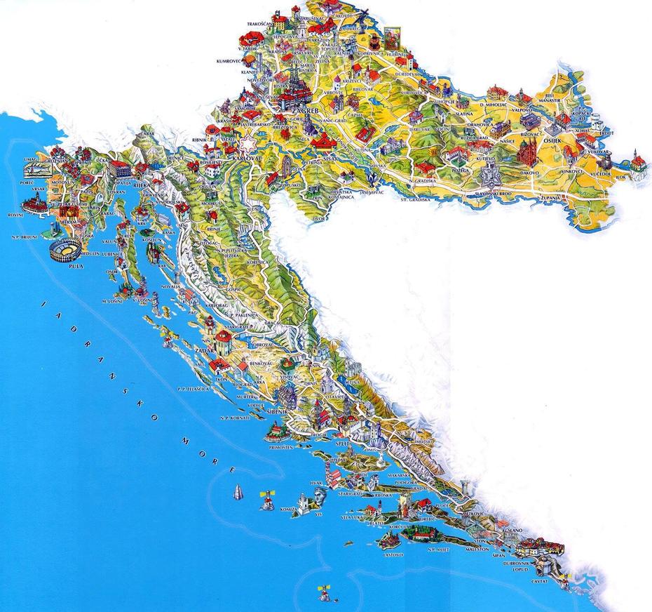 Croatia Maps | Printable Maps Of Croatia For Download, Ðakovo, Croatia, Italy And Croatia, Brela Croatia
