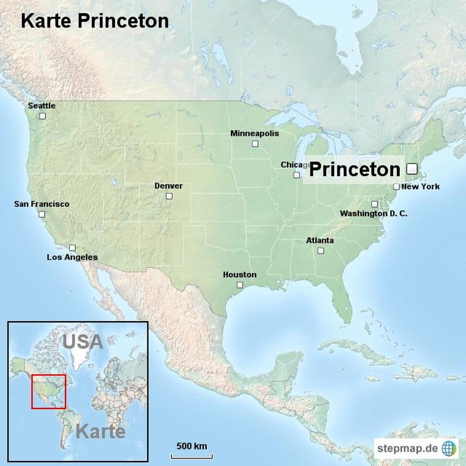 Detailed  United States, United States  Color, Karte Princeton, Princeton, United States