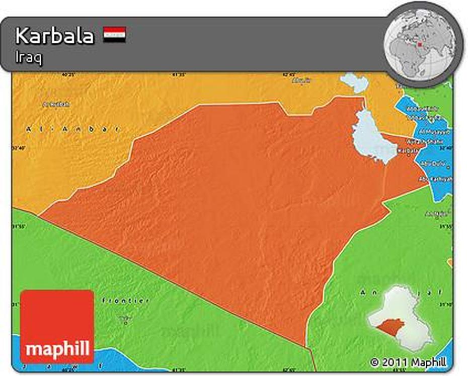 Free Political Map Of Karbala, Karbalā’, Iraq, Baghdad Iraq, Karbala  Islam