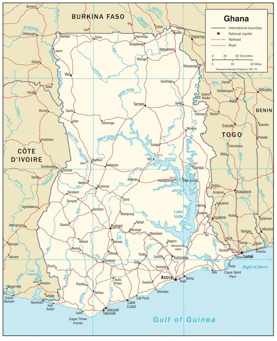 Ghana Maps | Printable Maps Of Ghana For Download, Boankra, Ghana, Ghana  Detailed, Ghana  Outline