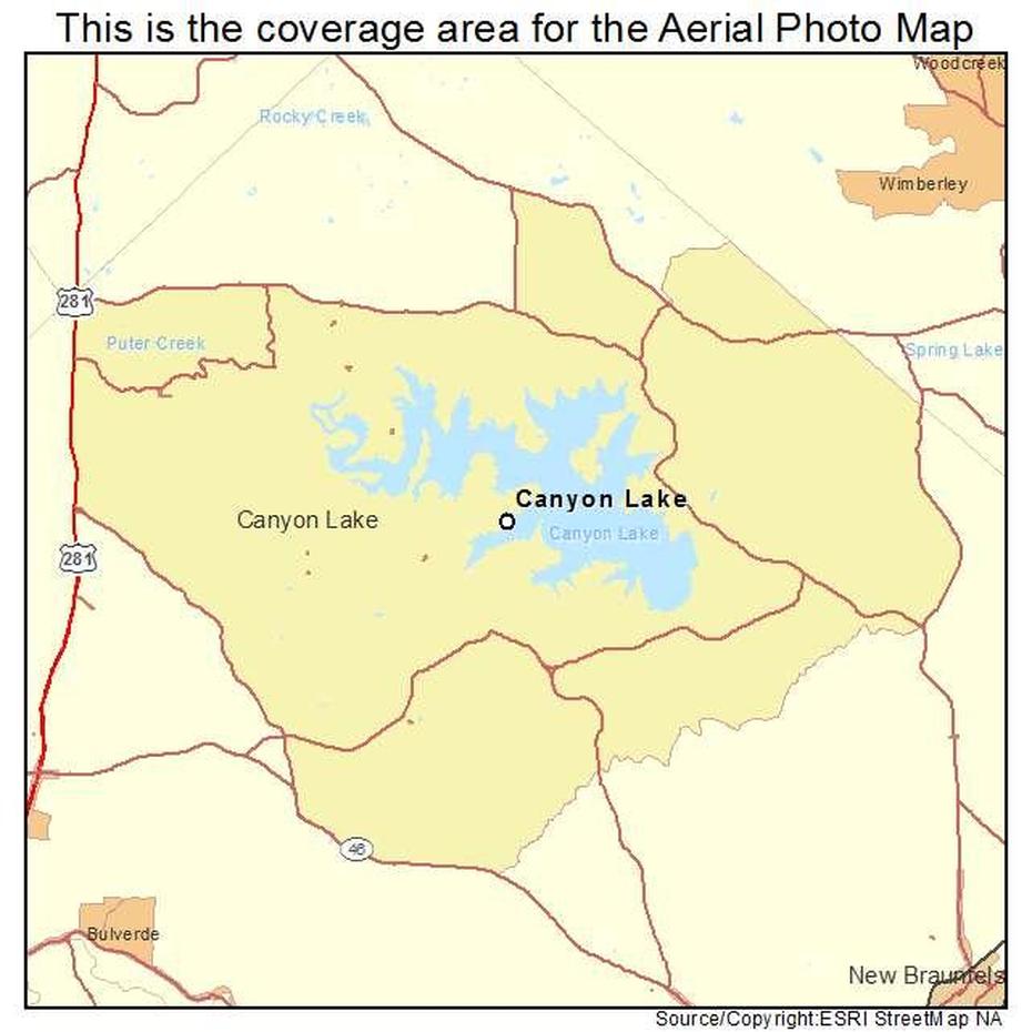 Aerial Photography Map Of Canyon Lake, Tx Texas, Canyon Lake, United States, Glen Canyon Dam, Canyon Lake Texas