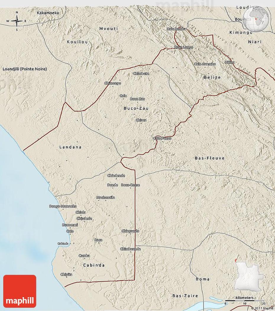 Angola A, Cabinda Flag, Shaded Relief, Cabinda, Angola