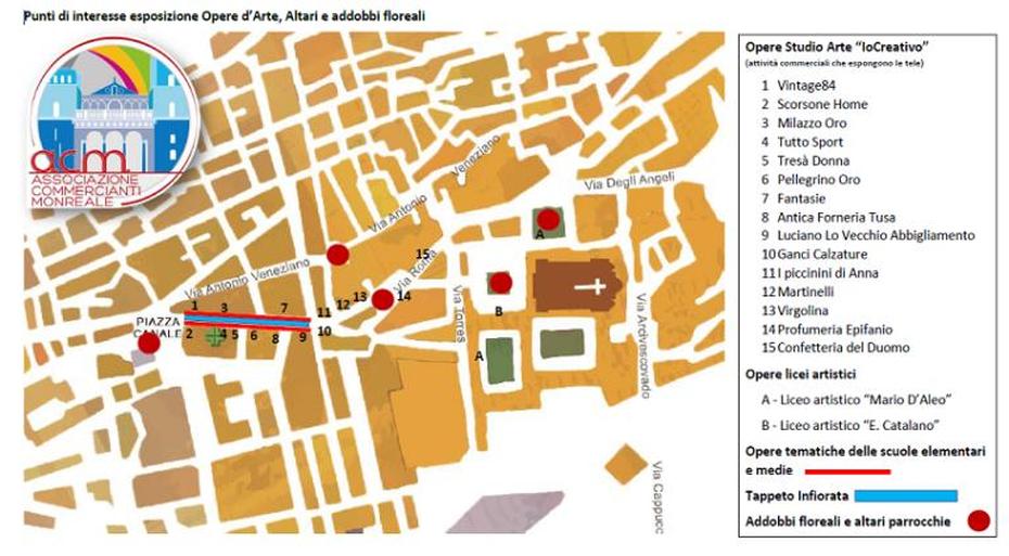 B”Monreale, Tutto Pronto Per Linfiorata: La Mappa Con I Punti Di Interesse”, Monreale, Italy, Palermo Italy, Monreale Mosaics