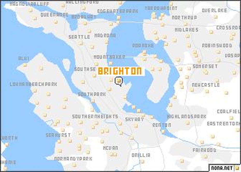 Brighton (United States – Usa) Map – Nona, Brighton, United States, United States  Colored, United States  With Capitals Only