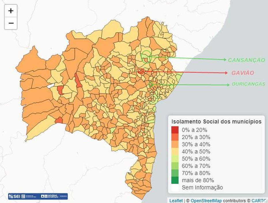 Cansancao E Ouricangas Sao Dois Dos 16 Municipios Com Isolamento Social …, Cansanção, Brazil, Brazil  Printable, Simple Brazil