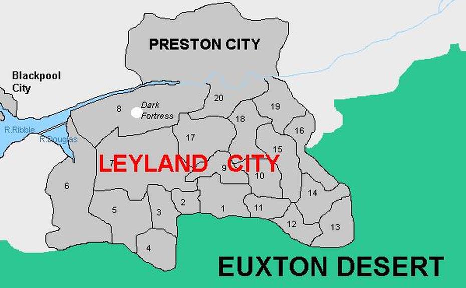 City Map, Leyland, United Kingdom, United Kingdom Europe, Physical  United Kingdom