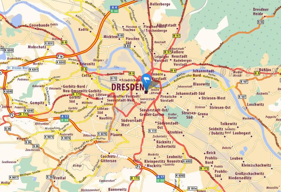 Dresden Map, Dresden, Germany, Frankfurt, Stadtplan Dresden