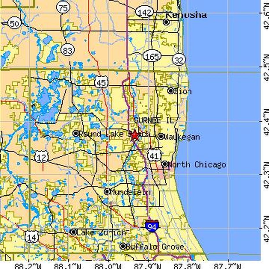 Gurnee, Illinois (Il) ~ Population Data, Races, Housing & Economy, Gurnee, United States, Gurnee Mills Mall, Lake Zurich Il