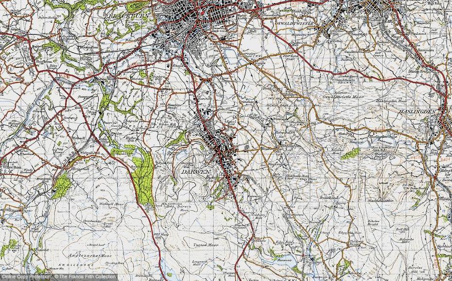 Historic Ordnance Survey Map Of Darwen, 1947 – Francis Frith, Darwen, United Kingdom, Oulton Park  Circuit, Dray