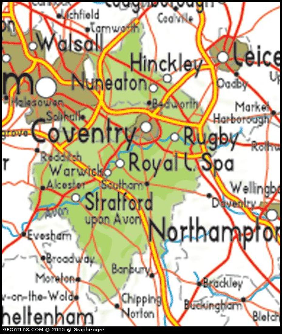 Map Of Warwickshire City Picture | United Kingdom Map Regional City …, Warwick, United Kingdom, Miele  Abingdon, Abingdon  School