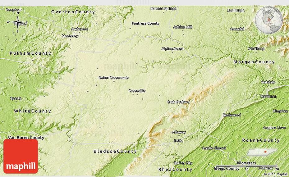 Physical 3D Map Of Cumberland County, Cumberland, United States, United States  For Kids, Detailed  United States