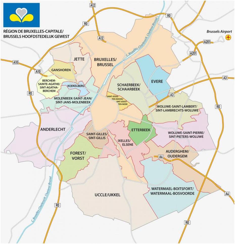 Physical  Of Belgium, Belgium Regions, Brussels Street, Brussels, Belgium