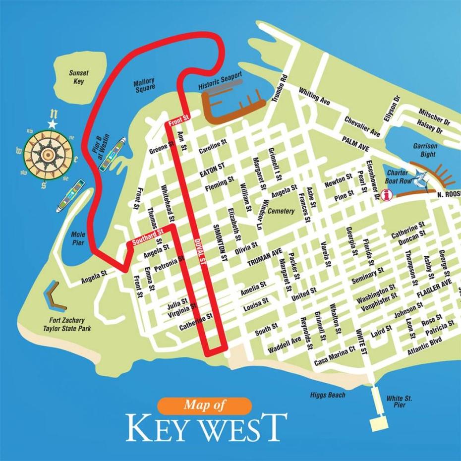 Printable Street Map Of Key West Fl | Printable Maps, Key West, United States, United States  Florida, Us Physical  United States