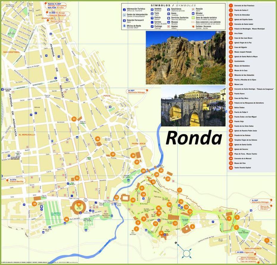 Ronda Map | Spain | Detailed Maps Of Ronda, Ronda, Spain, La Ronda Spain, Photos Of Ronda Spain