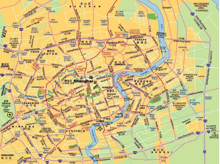 Shanghai Travel Maps | Printable Tourist Maps (English 2012-2013), Shanghai, China, Suzhou China, Bund Shanghai