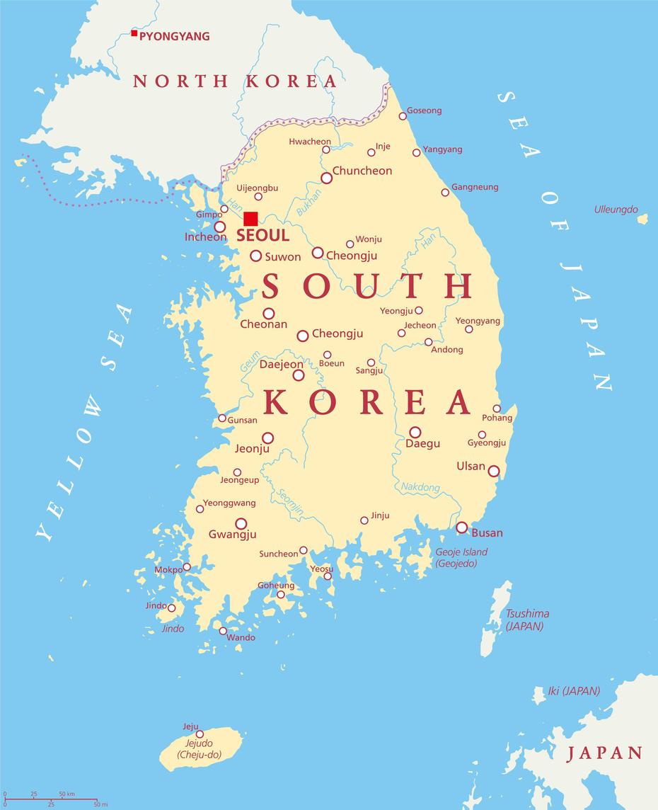 South Korea Map – Guide Of The World, Sihŭng, South Korea, Of South Korea Cities, South Korea City