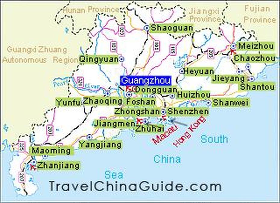 Zhaoqing Map – Toursmaps, Zhaoqing, China, Guangdong Province China, Shanshui