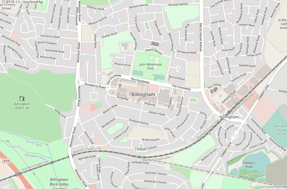 Billingham Map Great Britain Latitude & Longitude: Free England Maps, Billingham, United Kingdom, Borough Market, Lewes England