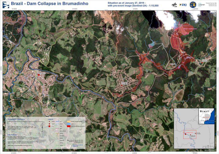 Dam Collapse In Brazil – Activations – International Disasters Charter, Brumadinho, Brazil, Inhotim Brumadinho, Brumadinho Barragem