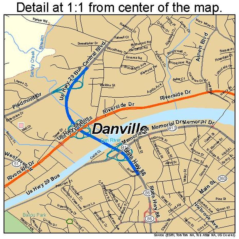 Danville Virginia Street Map 5121344, Danville, United States, Danville Illinois, Danville Virginia