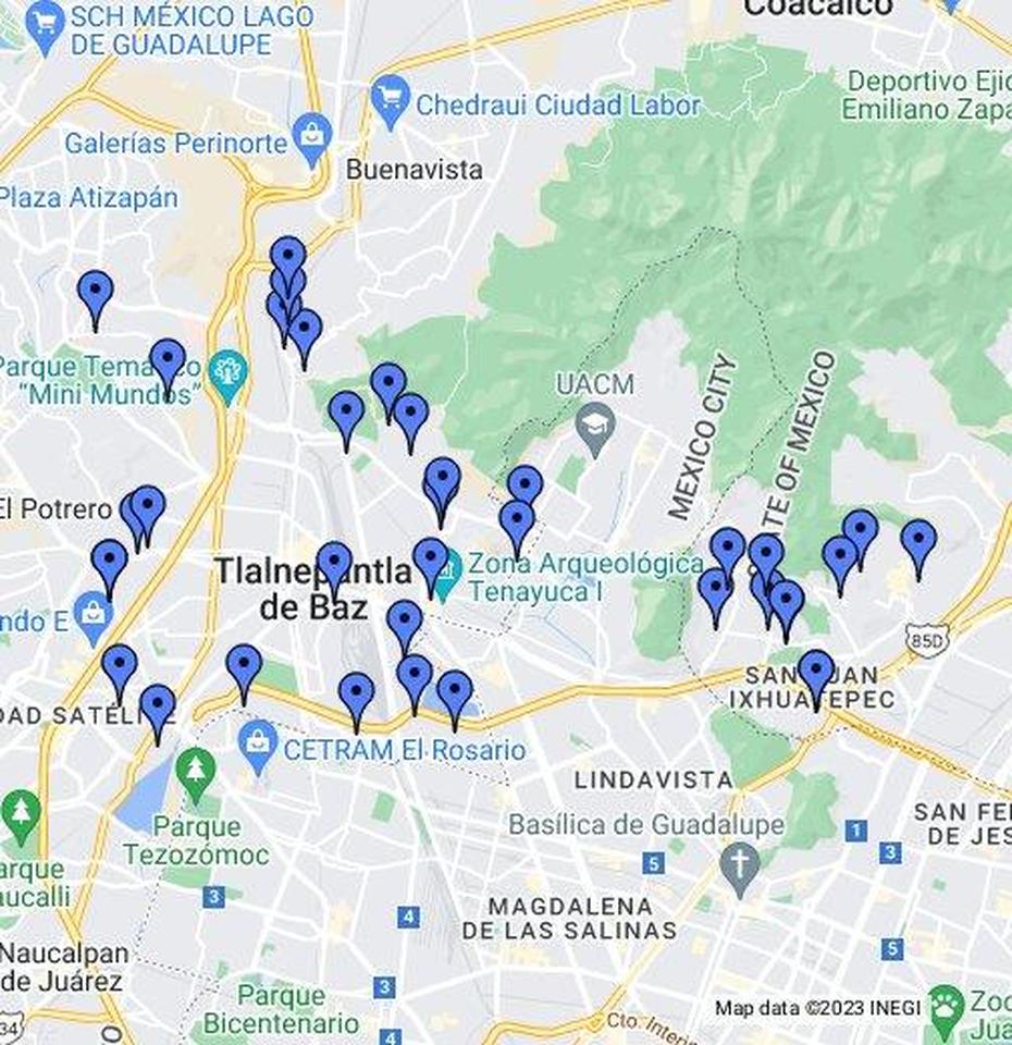 Dif Tlalnepantla Y Servicios Perifericos – Google My Maps, Tlalnepantla, Mexico, Estados De Mexico, Nezahualcoyotl  Municipio