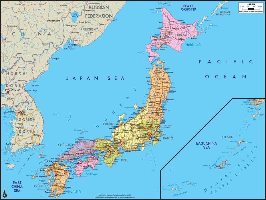 Of Japan With Cities, Japan  In Chinese, , Wakabadai, Japan