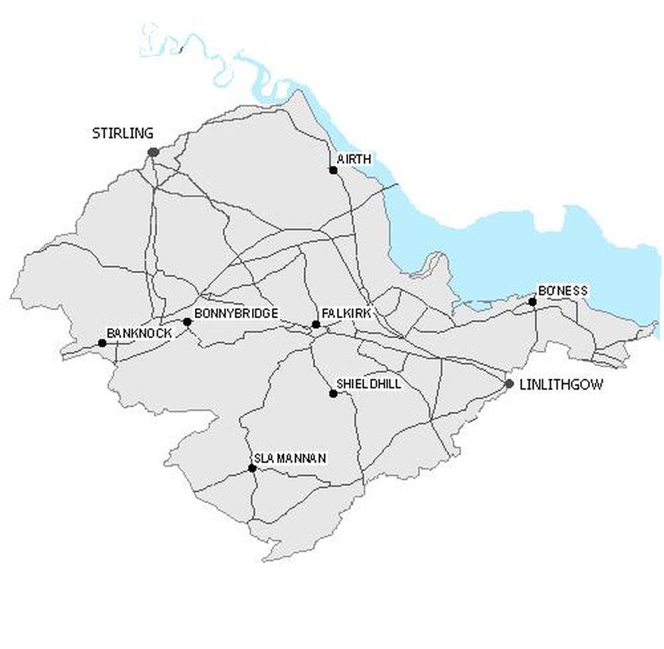 Map Of Falkirk Province Area, Falkirk, United Kingdom, Political  Of United Kingdom, Physical  Of England