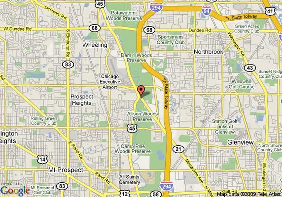 Map Of Radisson Hotel Northbrook, Northbrook, Northbrook, United States, Westmont, Glencoe Il