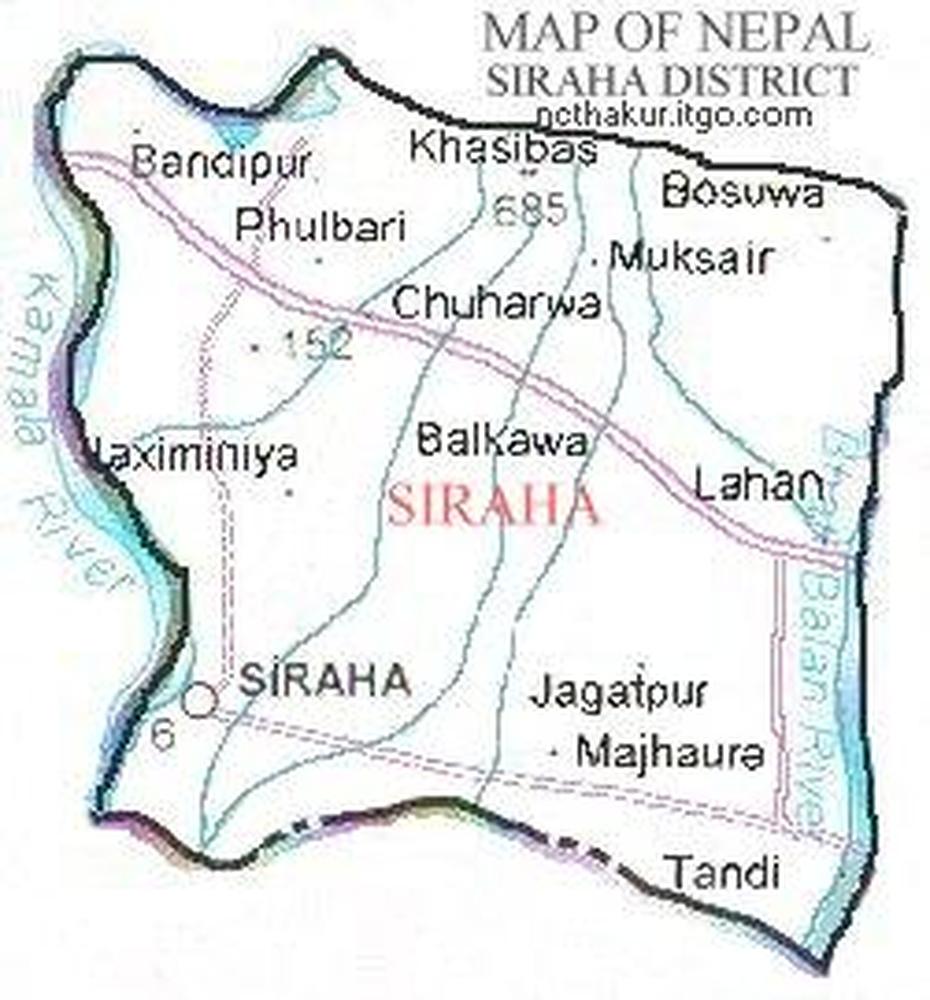 Map Of Siraha District, Siraha, Nepal, Dhanusha Nepal, Kavre Nepal