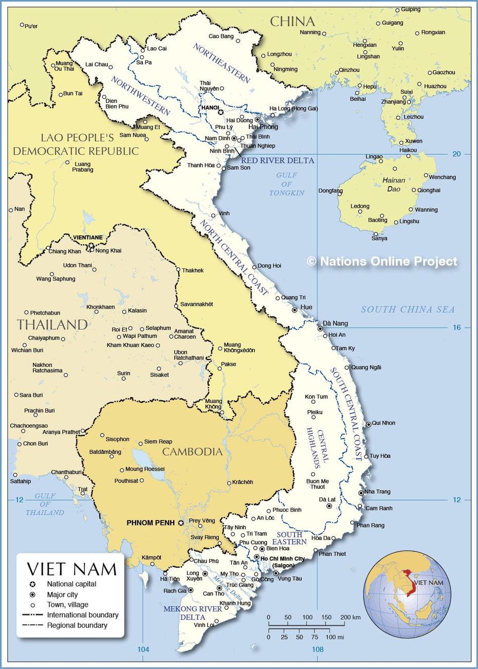 Region Map Of Vietnam – Nations Online Project, Thủ Đức, Vietnam, World  1000 Ad, World  300 Bc