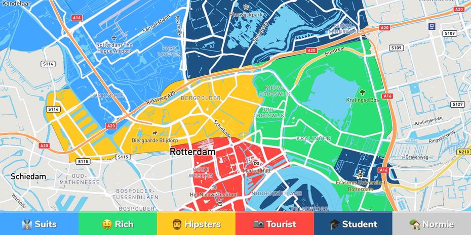 Rotterdam Neighborhood Map, Rotterdam, United States, Rotterdam Tourist, Rotterdam City