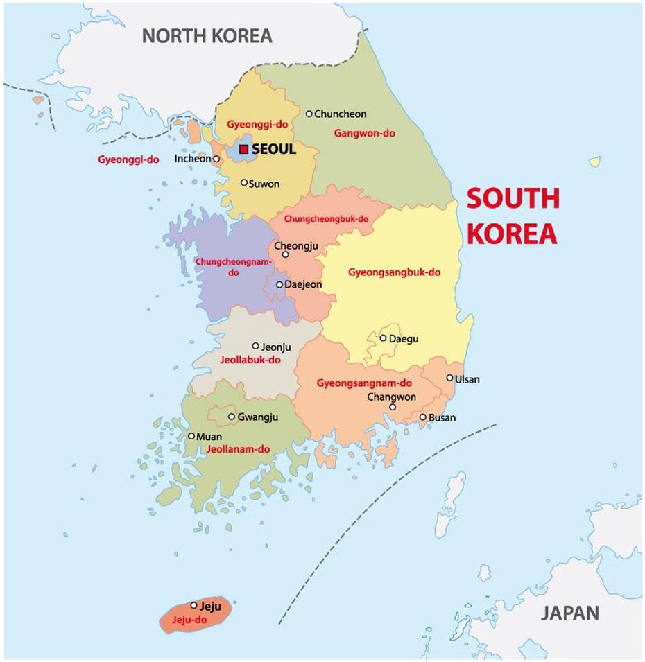 South Korea Map – Guide Of The World, Heunghae, South Korea, Korea  Google, Printable  Of South Korea