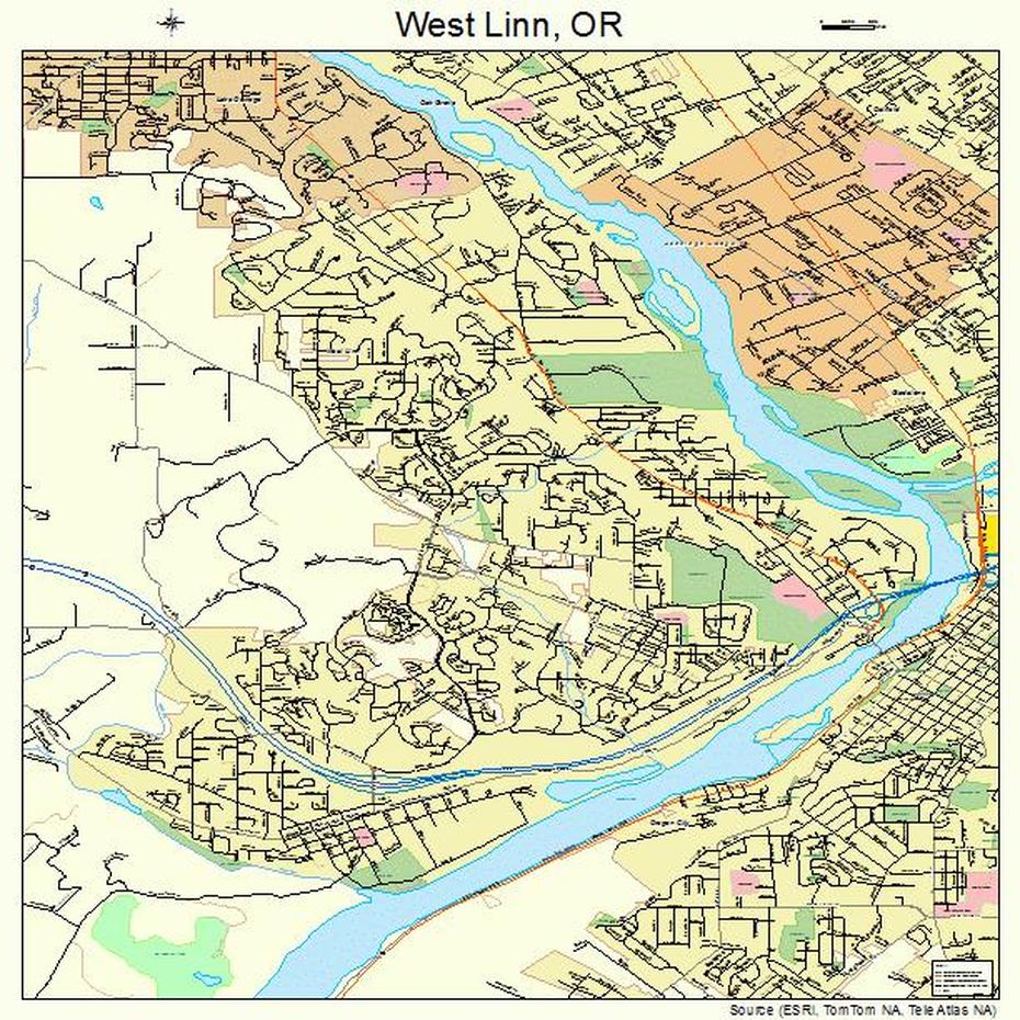 West Linn Oregon Street Map 4180150, West Linn, United States, Linn County Property, West Linn Parks