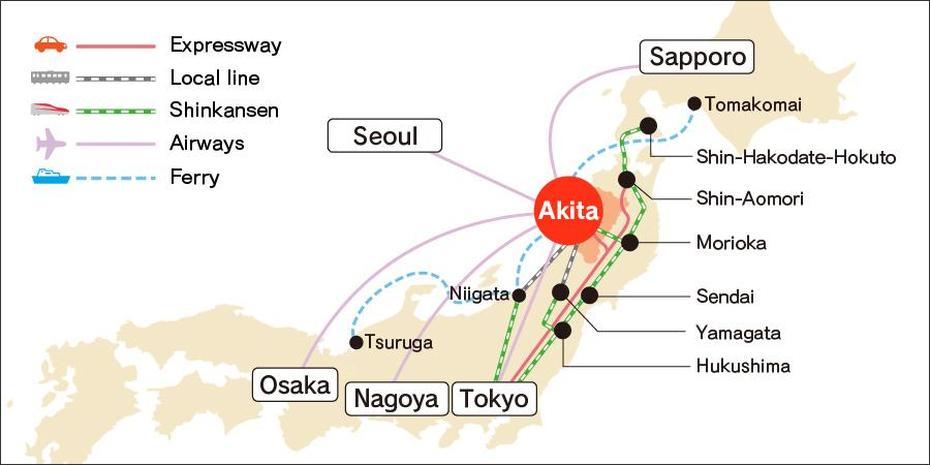 Access To Akita Prefecture | Akita City Sightseeing/Event Information …, Akitakata, Japan, Small  Of Japan, Of Japan With Cities