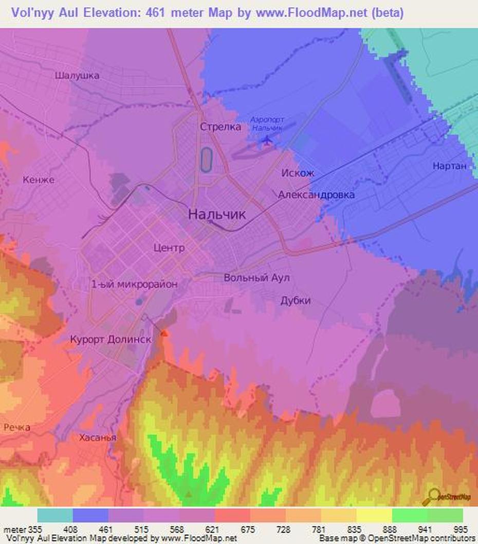 B”Elevation Of Volnyy Aul,Russia Elevation Map, Topography, Contour”, Izobil’Nyy, Russia, Old Russia, West Russia