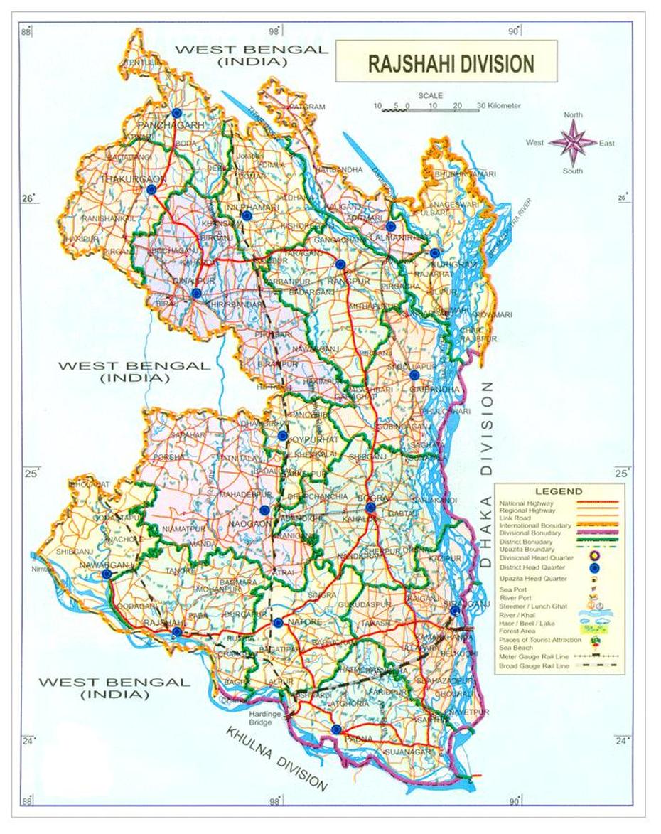 Bangladesh Map Rajshahi Division, Rājshāhi, Bangladesh, Bangladesh Cities, Rajshahi  City