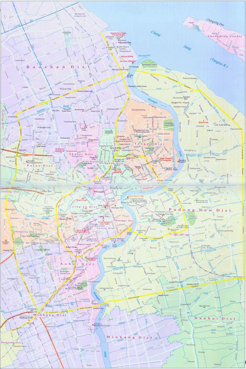 Bund Shanghai, China Atlas, Detailed , Shanghai, China