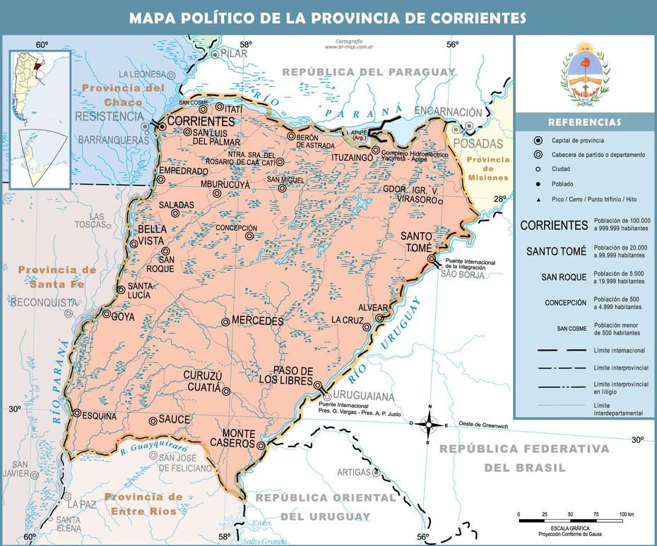 A De Argentina Provincias, La Rioja  A, Geografico, Corrientes, Argentina
