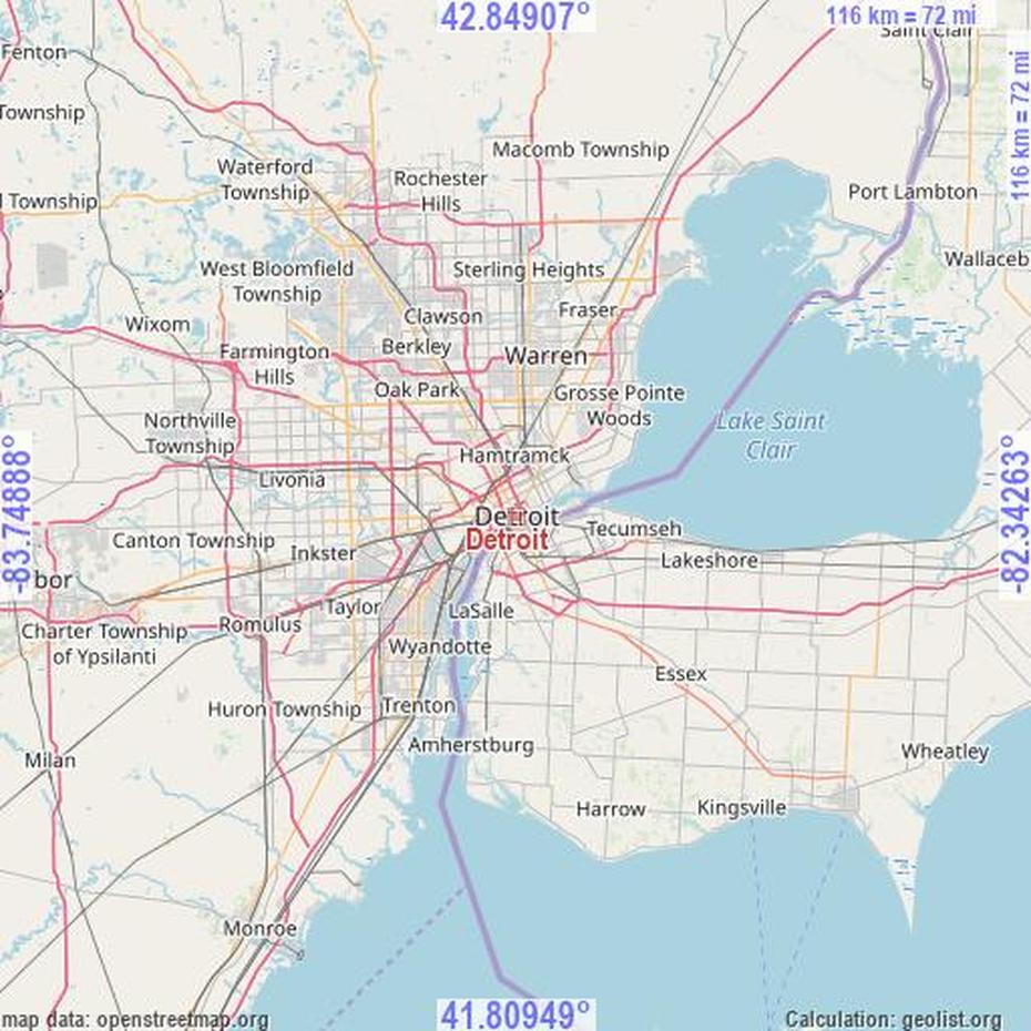 Detroit, United States Geodata, Detroit, United States, City  Detroit Michigan, Detroit Counties