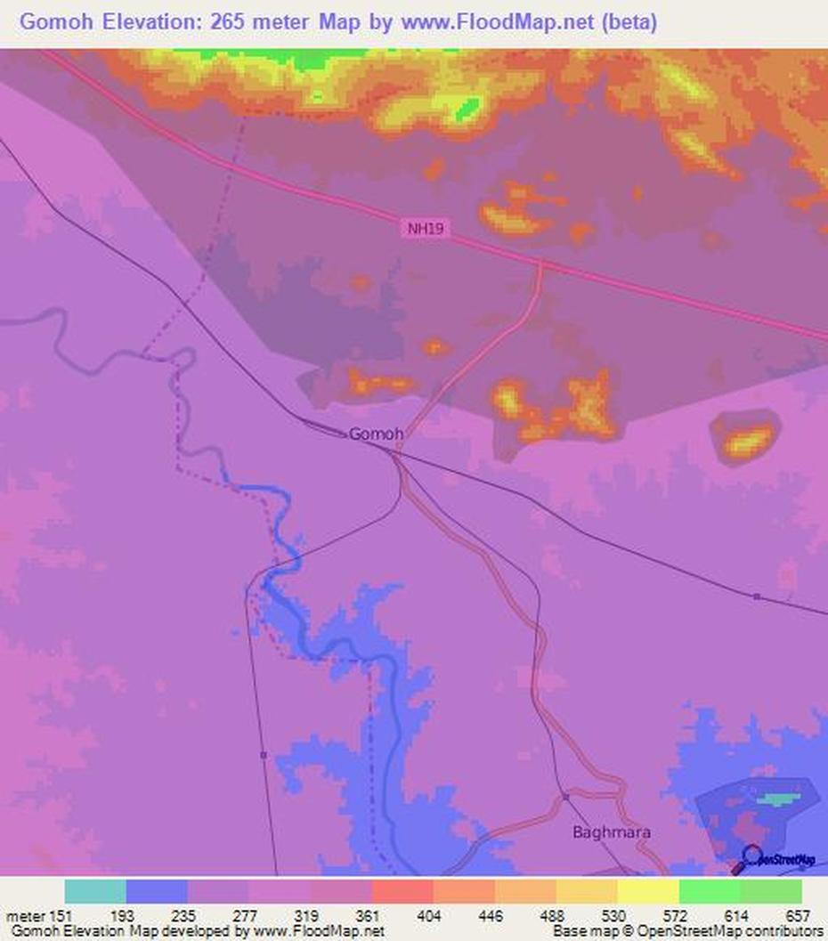 Elevation Of Gomoh,India Elevation Map, Topography, Contour, Gomoh, India, David Leone  Adventist, Gomiya